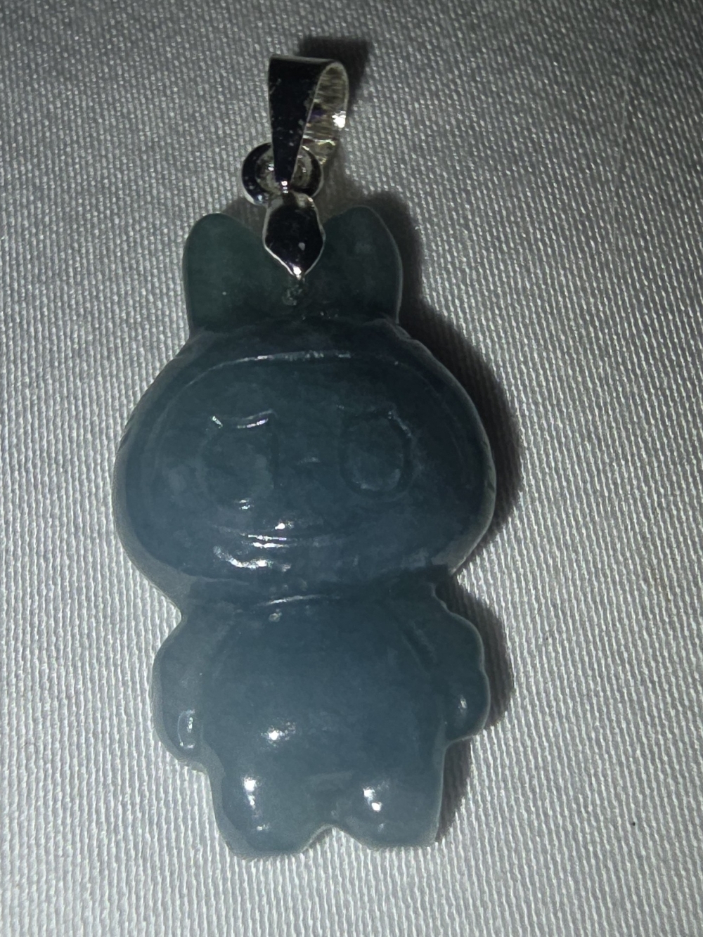 NWOT Grade A Jade Labubu Pendant Necklace - Natural Carved Jadeite